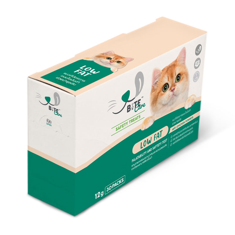Bite care เฮลตี้แคท ทรีท ไขมันต่ำ 12 กรัม ขนมวิตามินครีมเลีย
