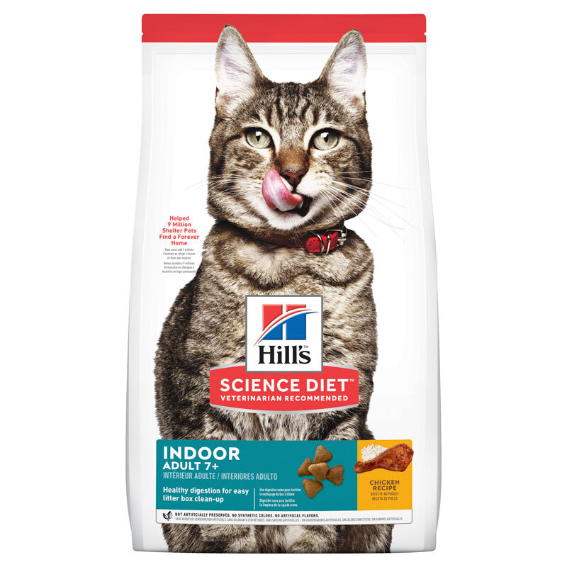 Hill's Indoor 7+ feline 1.58 กก. 3.5lb อาหารสำหรับแมวสูงวัยเลี้ยงในบ้านอายุ 7 ปีขึ้นไป