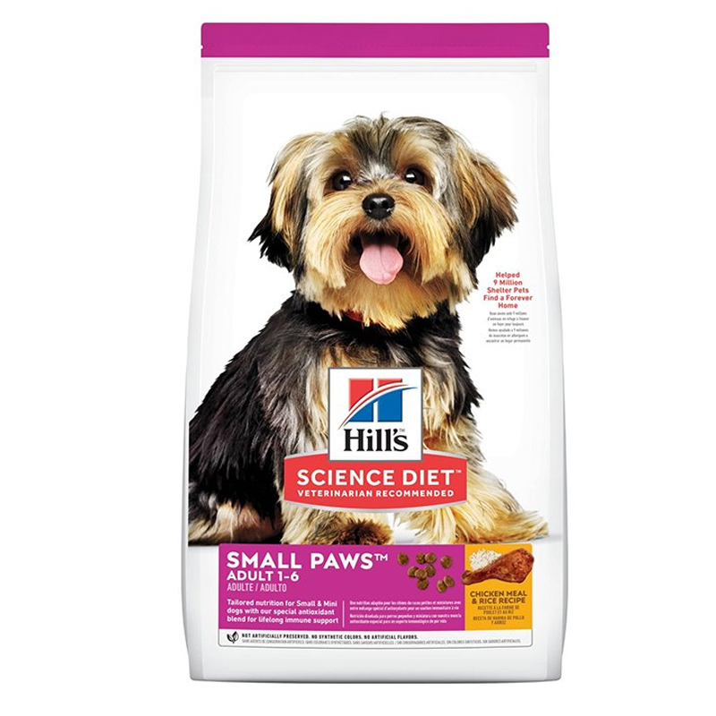 Hill's Adult Small Paw 1-6 ปี  7 Kg อาหารสำหรับสุนัขโตพันธุ์เล็กอายุ 1 - 6 ปี