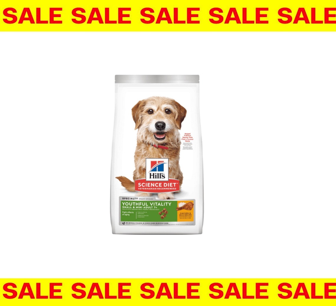 Sale (Exp.31/7/26)Hill Canine Adult7+ Youthful Vitality Small & Toy Chicken อาหารสุนัขพันธุ์เล็ก อายุ 7 ปีขึ้นไป 5.67 KG