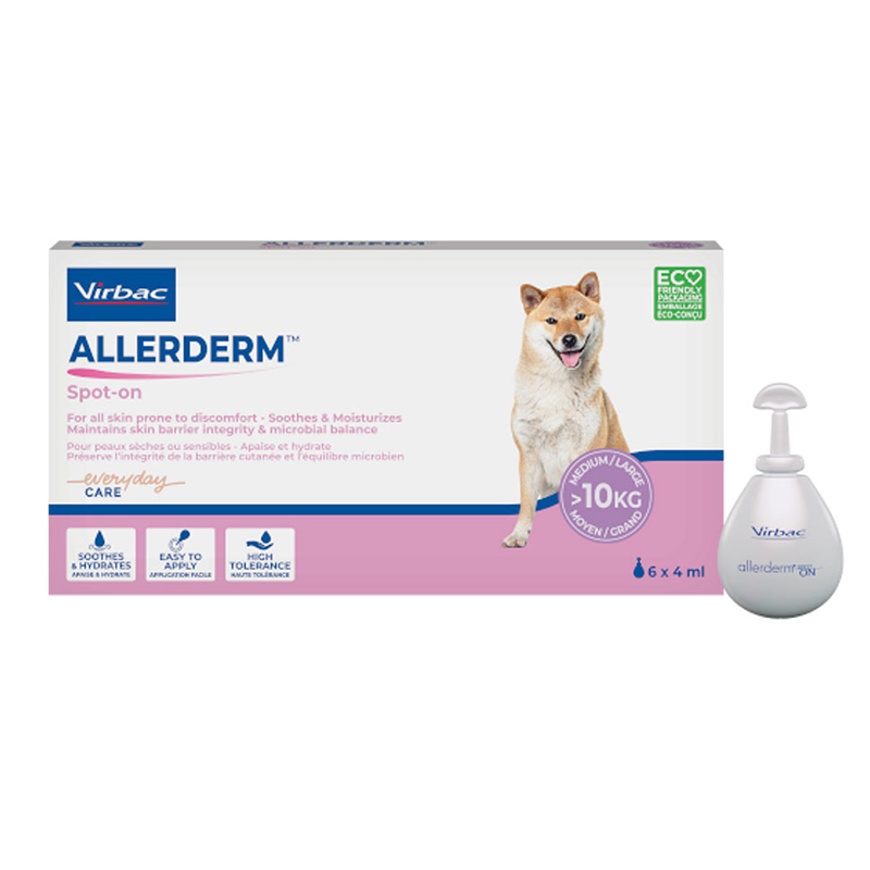 Allerderm Spot on 4มล (6หลอด) ผลิตภัณฑ์บำรุงขนและผิวหนัง เพิ่มความแข็งแรงผิวหนัง