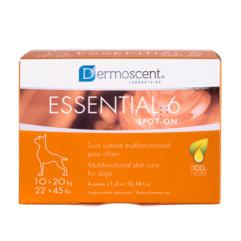 Dermoscent essential 6 For Dog 10-20 Kg หยอดหลังสุนัขบำรุงขน