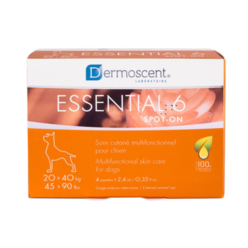 Dermoscent essential 6 For Dog 20-40 Kg หยอดหลังสุนัขบำรุงขน