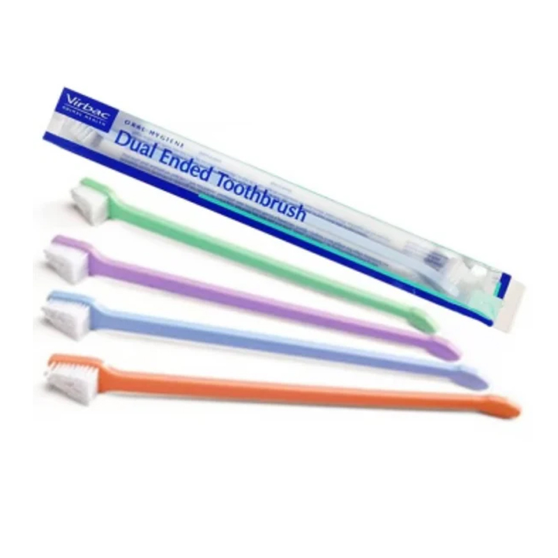 Virbac c.e.t. Dual-Ended Toothbrush แปรงสีฟันสำหรับสัตว์เลี้ยง ชนิดหัวแปรงคู่(คละสี)