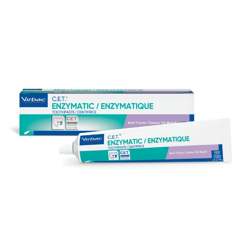 VIRBAC C.e.t Toothpaste 70 g ยาสีฟันรสเนื้อ (เอนไซม์กำจัดหินปูน+20%)