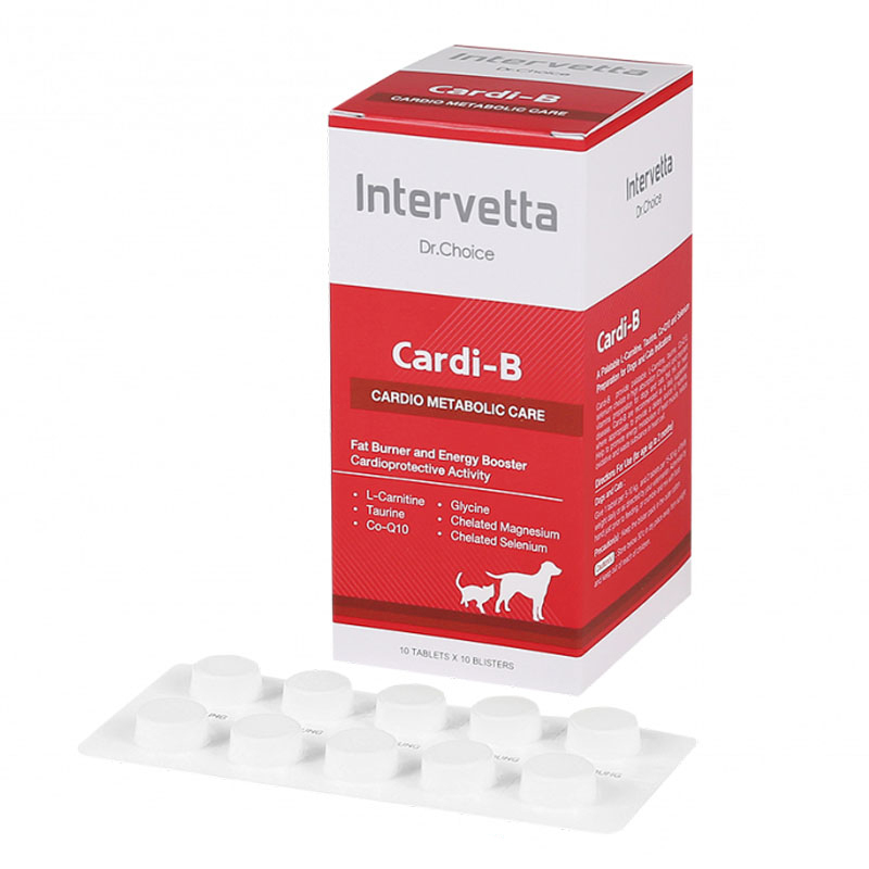 Dr.Choice Cardi-B ผลิตภัณฑ์อาหารเสริมบำรุงหัวใจและกระตุ้นการเผาผลาญไขมันสำหรับสุนัขและแมว