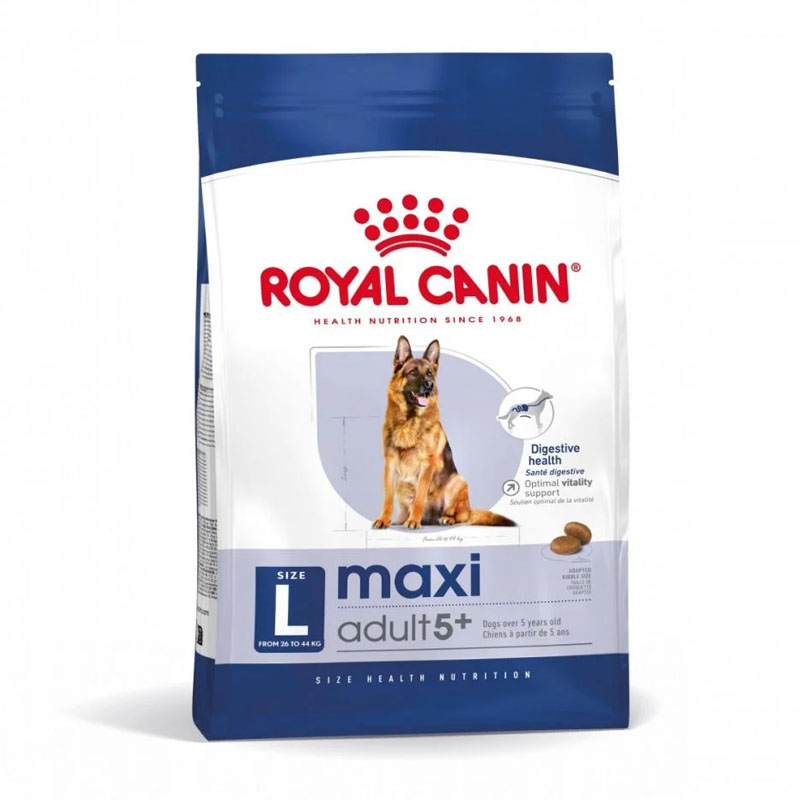 Royal canin Maxi adult 5+ 15 กก. อาหารสุนัขสูงวัยพันธุ์ใหญ่