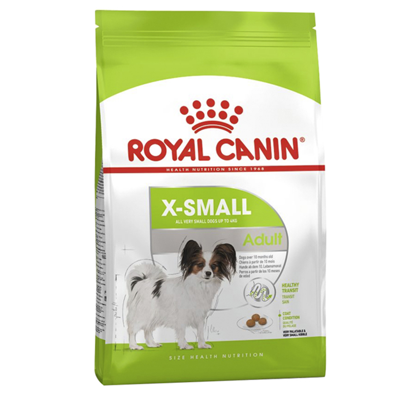 Royalcanin X-Small Adult 500g อาหารเม็ดสำหรับสุนัขโตพันธุ์จิ๋ว อายุ 10 เดือนขึ้นไป