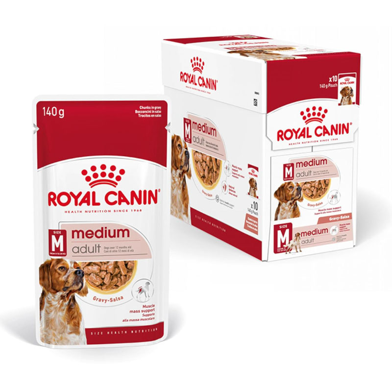 ROYAL CANIN MEDIUM ADULT อาหารเปียก 140gx10 (กล่อง) สุนัขโตพันธุ์กลาง