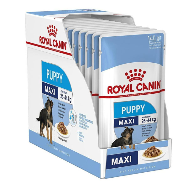 Royal canin maxi PUPPY Pouch อาหารเปียกสำหรับสุนัข 140g x 10 ซอง