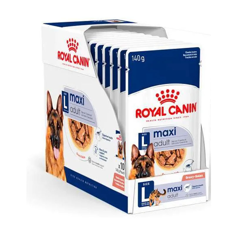 Royal canin maxi ADULT Pouch อาหารเปียกสำหรับสุนัข 140g x 10 ซอง