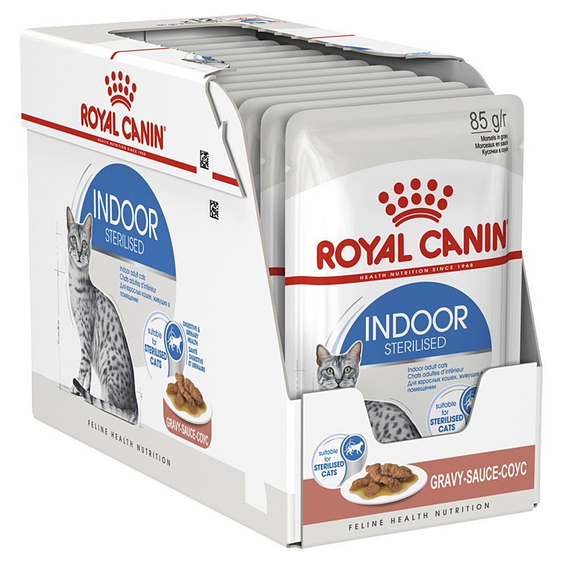 Royal canin INDOOR GRAVY POUCH 12X85G อาหารเปียกสำหรับแมวเลี้ยงในบ้าน