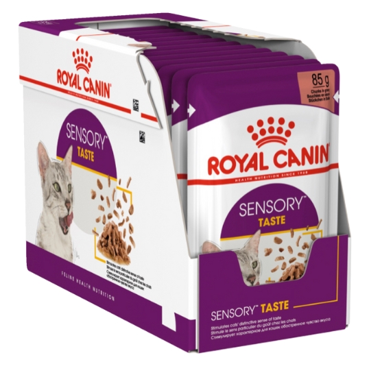 (12ซอง) Royal canin SENSORY GRAVY TASTE อาหารเปียกแมวโต เลือกกินจากรสชาติ