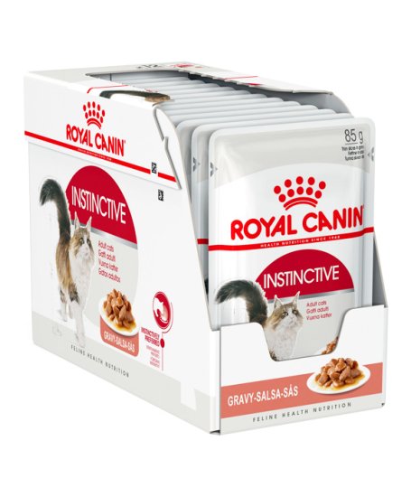 Royal canin Instinctive gravy 12 ซอง อาหารเปียกสำหรับแมวโต ในน้ำเกรวี่