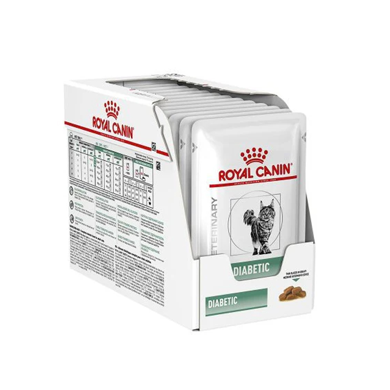 Royal canin VET diabetic pouch 12 ซอง อาหารเปียกสำหรับแมวป่วยเบาหวาน