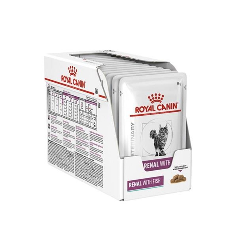 (12ซอง) ROYAL CANIN  CAT RENAL FISH POUCH อาหารแมวโรคไตในน้ำเกรวี่