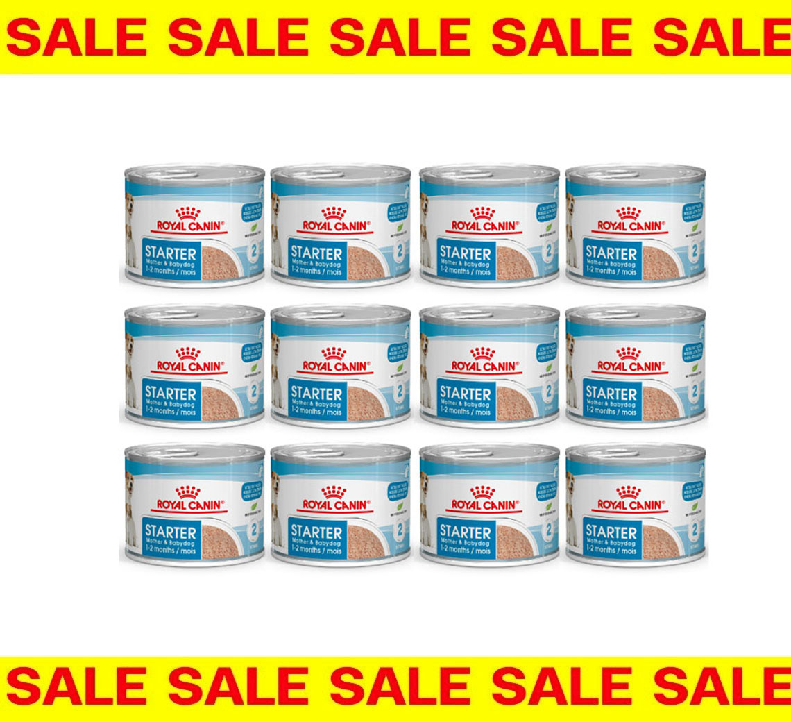 (exp.09-2029) Royal canin  Starter mousse  12 กระป๋อง อาหารเปียกสำหรับแม่และลูกสุนัข