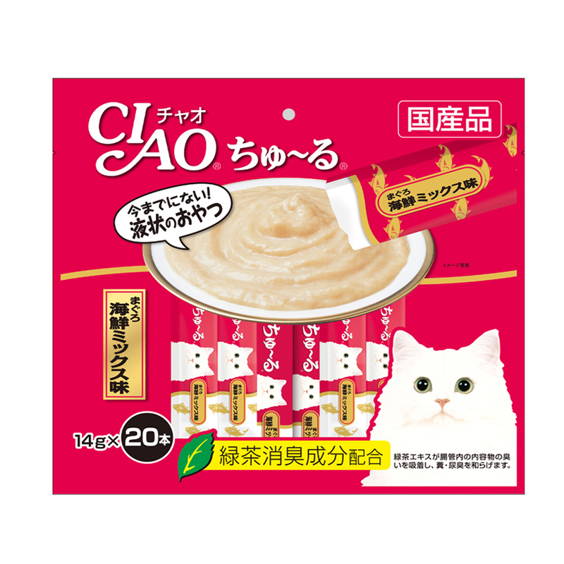 CIAO ชูหรุ - ขนมครีมแมวเลีย ปลาทูน่าเนื้อขาว 14gx20 (SC-127)