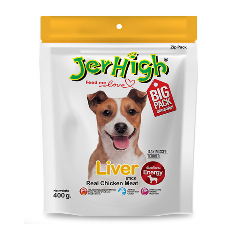 Jerhigh Stick Liver 400g ขนมรสตับ  (ขนมสุนัข)