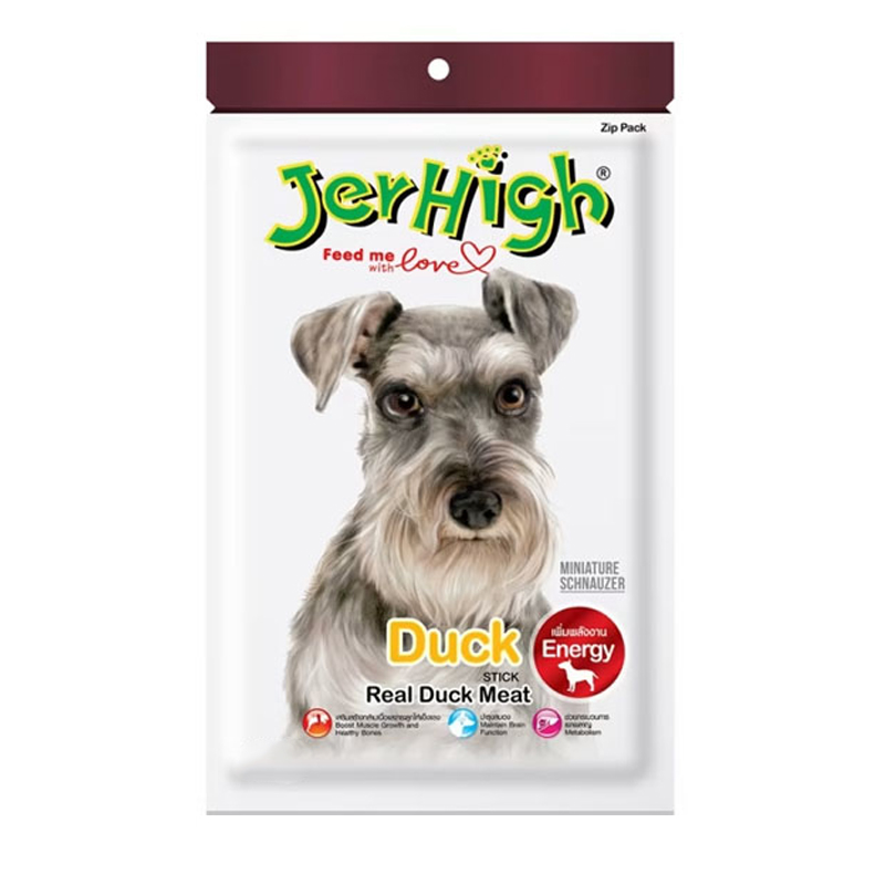 Jerhigh Duck 60g สติ๊กนิ่ม ขนมสุนัข รสเป็ด