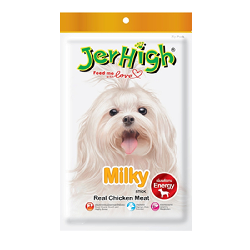 Jerhigh Milky Stick 60g ขนมสติ๊กนิ่มรสนม สำหรับสุนัข