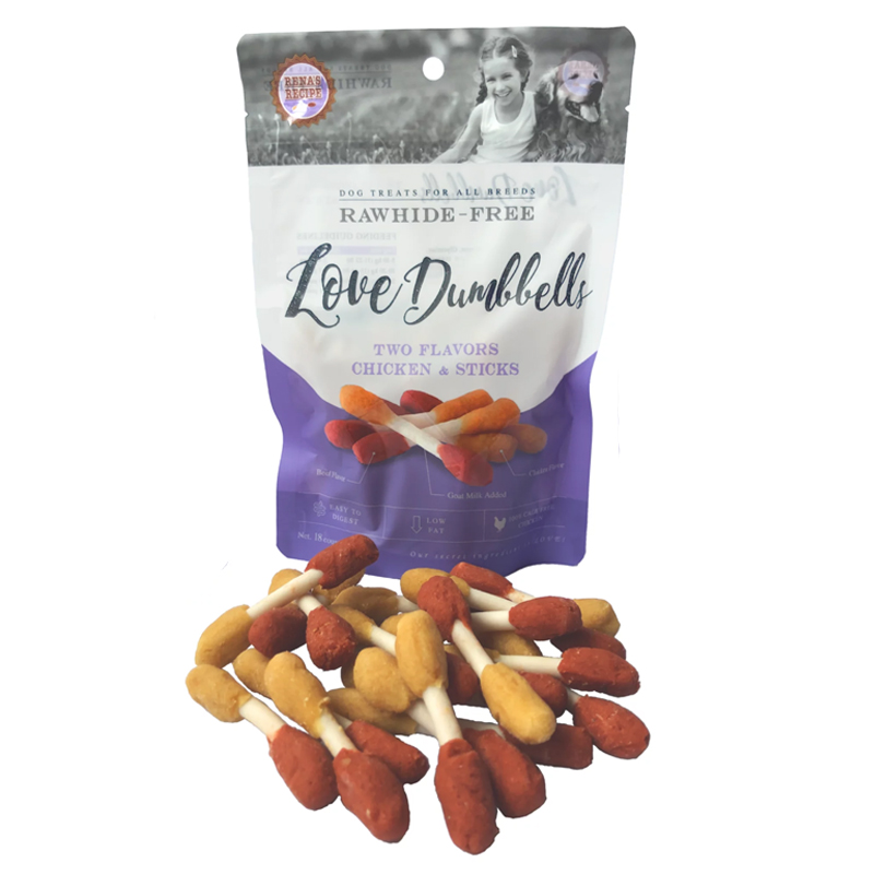 (1ถุง) RAWHIDE Love Dumbbells 18 ชิ้น ขนมสำหรับสุนัขรูปดัมเบล