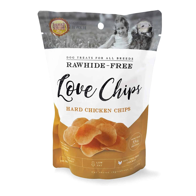 (1ถุง) RAWHIDE Love Chips 60g ขนมสำหรับสุนัข ชิกเก้นชิพ