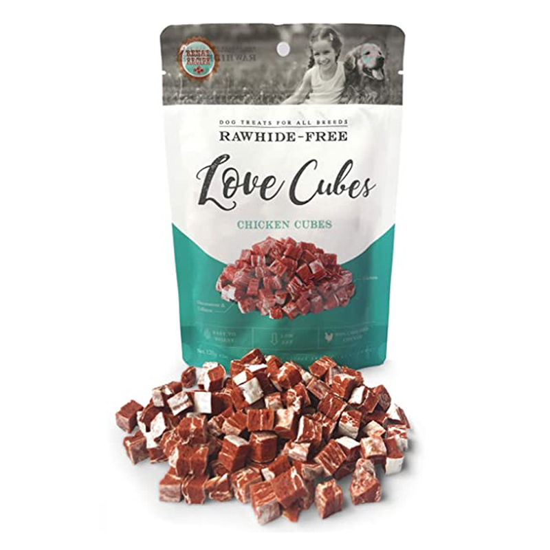 (1ถุง) RAWHIDE Love cube ขนมสำหรับุสนัขชิกเก้นคิวบ์ 120 g