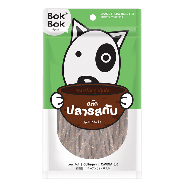 BOKBOK สติ๊กปลารสตับ 50 กรัม ขนมสุนัข