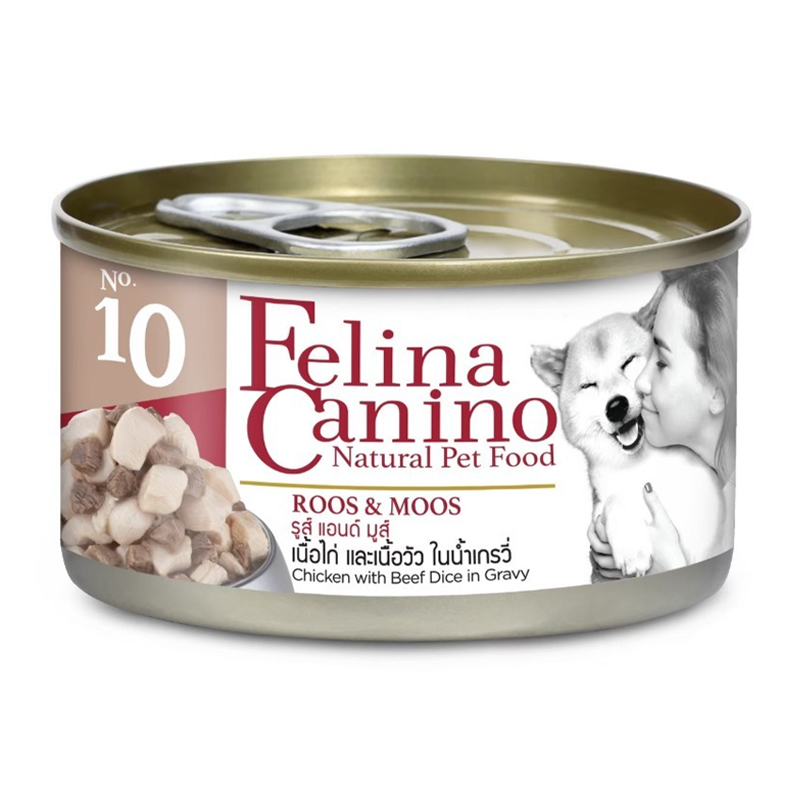 Felina canino DOG อาหารเปียกสุนัขเกรดพรีเมี่ยม ชิ้นเนื้อแน่น 85 กรัม  มีหลายรส