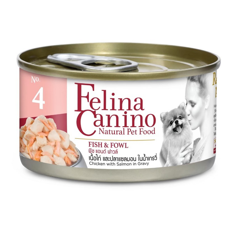 Felina canino DOG อาหารเปียกสุนัขเกรดพรีเมี่ยม ชิ้นเนื้อแน่น 85 กรัม  มีหลายรส