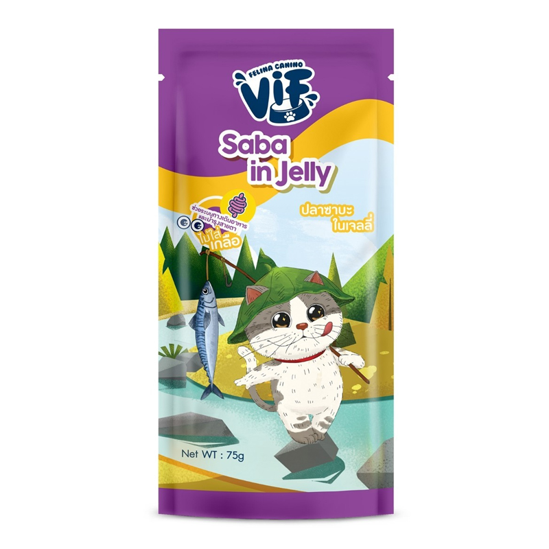 Felina VIF cat  Jelly 75g Adult รสซาบะในเจลลี่