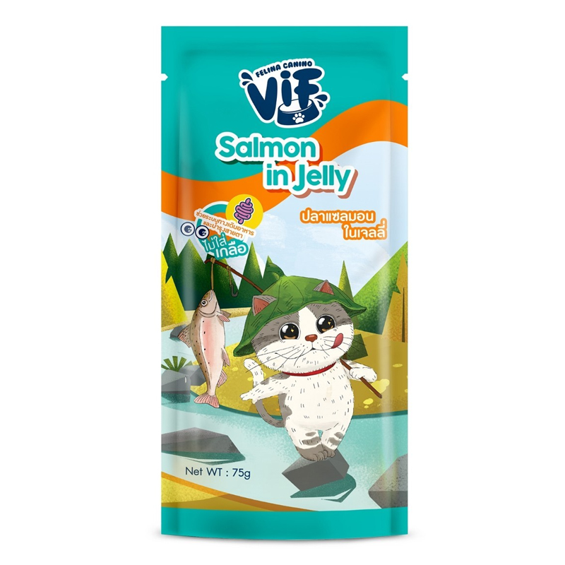 Felina VIF cat Jelly 75g Adult แซลมอนในเจลลี่