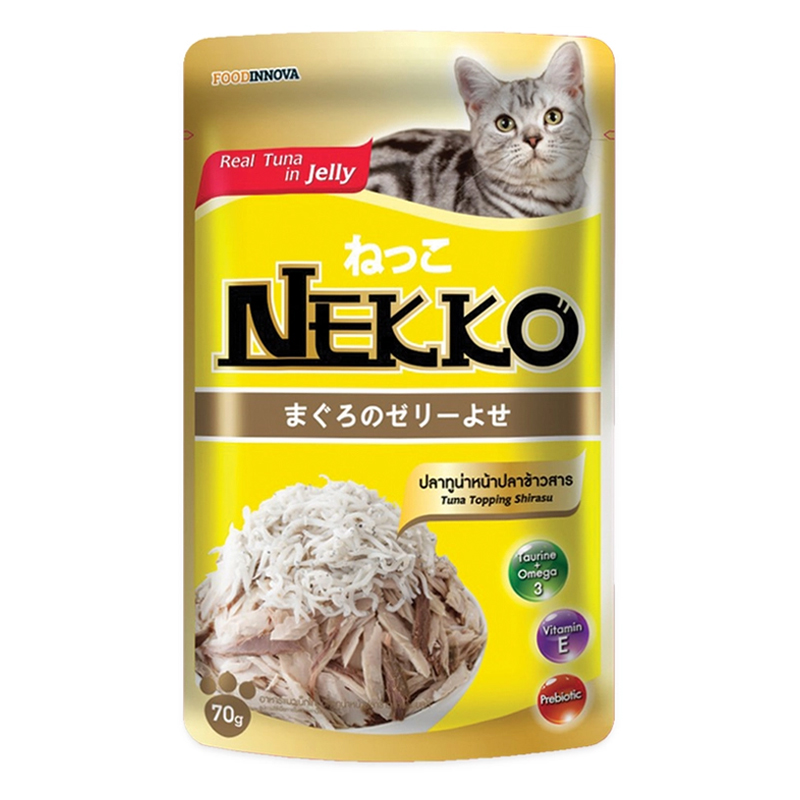 NEKKO อาหารเปียกสำหรับแมว  รสปลาข้าวสาร เจลลี่ 70 กรัม