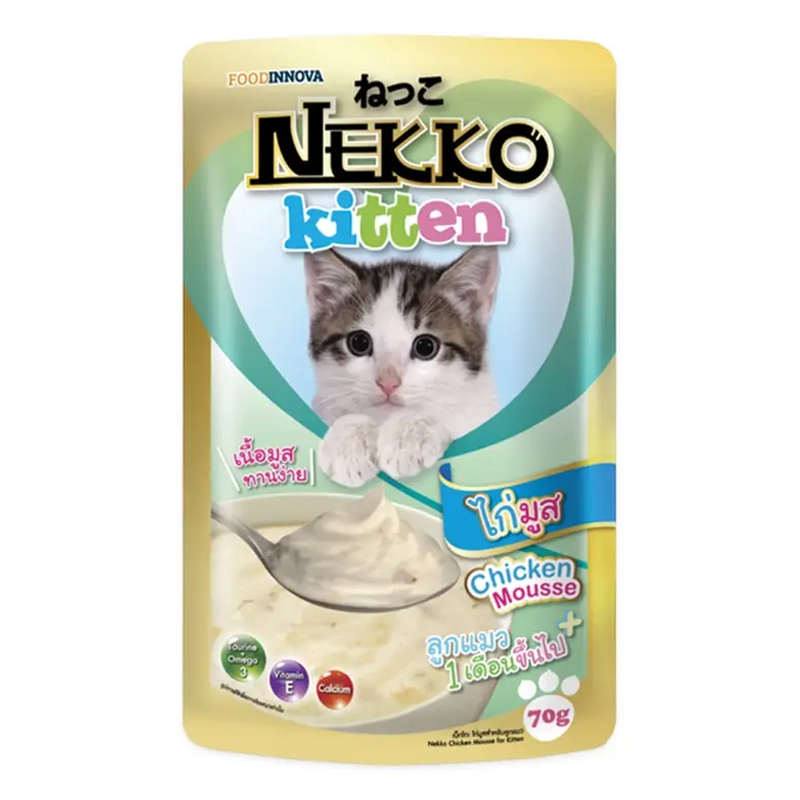 Nekko 70g อาหารเปียกสำหรับลูกแมว สูตรไก่มูส