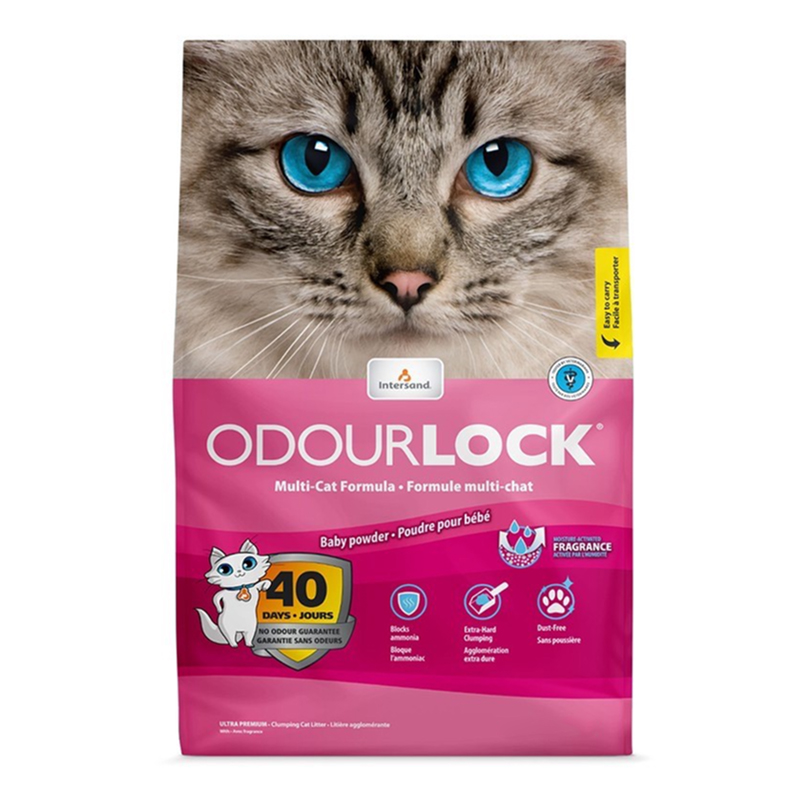 ทรายแมว odourlock 6 kg ทรายแมวเกรดพรีเมี่ยม เก็บกลิ่นดี   ฝุ่นน้อย