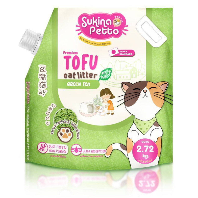 Sukina petto ทรายเต้าหู้ ชาเขียว 7 ลิตร