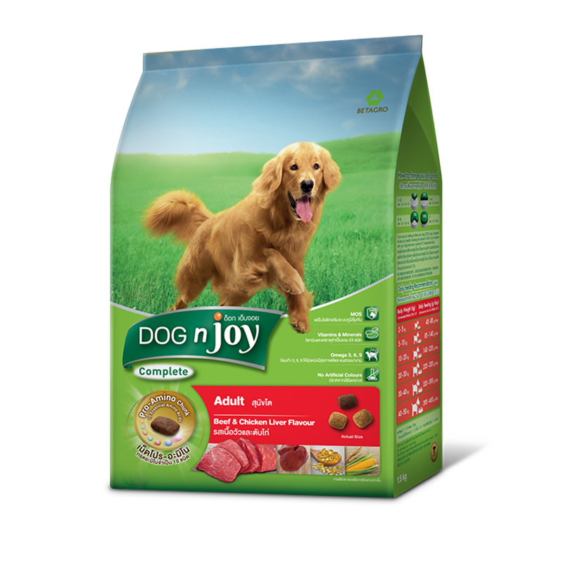 Dog n joy - Comp สุนัขโต เนื้อ-ตับไก่  เพื่อสุขภาพที่ดีทั้งร่างกายและอารมณ์